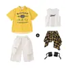 Ropa de Moda Street Dance Ropa de Hip-Hop para Actuación Infantil Traje de Hiphop Infantil Ropa de Actuación Street Dance Genial para Niños y Niñas Verano
