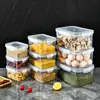 Recipiente de plástico transparente para el hogar Cocina Sellado Drenaje Sellado Recipiente Almacenamiento Caja de almacenamiento Venta al por mayor
