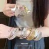 Pulsera hueca europea y americana de alta resistencia, trenzada y entrelazada, estilo minimalista, exagerada y única, joyería de nicho de alta gama