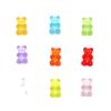 Oso de goma de color acrílico transparente agujero horizontal agujero vertical accesorios para el cabello de oso pendientes collar cadena para teléfono móvil accesorios de joyería