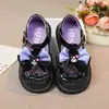 Zapatos de piel para niña Kuromi 2026 primavera nuevos zapatos de princesa para niños para actuaciones, zapatos escolares negros elegantes para niñas pequeñas