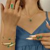 Conjunto de collar y pulsera con cinco pétalos de flor de la suerte y trébol de cinco hojas, cinco piezas, pendientes de alta gama para mujer, joyería ligera de lujo.