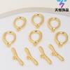 Hebilla OT de flor ovalada de color oro de 14 k, accesorio para pulsera de perlas, collar, joyería, venta al por mayor, directa de fábrica