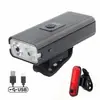 Luz Frontal Dupla T6 para Bicicleta, Ciclismo de Mountain Bike Carregamento USB Iluminação de Advertência Vermelha Farol Duplo de LED