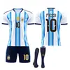 A2026 Copa del Mundo Argentina Uniforme de Fútbol Local Set No. 10 Camiseta Messi No. 11 Di María No. 21 Di Ba