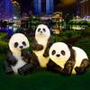 Luz Led de Fibra de Vidrio Gigante de Panda Animal para Exteriores Transfronteriza Luz Cuadrada para Paisaje Luz para Parque y Patio Versión Solar