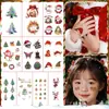 Pegatinas de Tatuaje de Colores Navideños Transfronterizas, Pegatinas Súper Lindas para la Cara, Pegatinas Infantiles de Aspecto Genial, Regalos Navideños con Ambiente, No Tóxicas