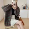 Suéter holgado Otoño/Invierno 2025 Estilo Coreano Elegante Cárdigan de Punto Chaqueta Rayada Moda Top de Otoño Estilo Perezoso