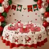 Tema de Papai Noel de Desenho Animado Bandeirola de Aniversário Atmosfera Festa Banner de Letras Topper de Bolo Ornamento