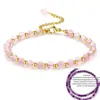 Pulsera de Cadena de Cuarzo Rosa de 6 mm con Perlas Doradas y Perlas de Obsidiana Cadena Dorada Ajustable Pulsera de Cadena de Obsidiana