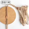 Borda de renda de juta tecida à mão com pequenas decorações de margarida e morango, adequada para chapéus de palha DIY, acessórios de cabelo e enfeites de roupas.
