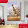 Pintura decorativa do quarto nórdico transfronteiriço moderno minimalista quente pintura suspensa sala de estar girafa mural animal pintura sem moldura 80