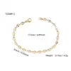 Conjunto de Collar y Pulsera para Mujer Minimalista Geométrico de Moda y Único Cadena de Nariz de Cerdo Acero Inoxidable Chapado en Oro de 18K