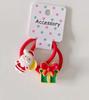 Accesorios para el cabello navideños para niños de 2024, banda de goma elástica alta de Papá Noel, árbol de Navidad, muñeco de nieve, alce, cuerda para el cabello, anillo para el cabello festivo