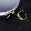 Pendientes de acero inoxidable de alta calidad Perla pendientes de otoño e invierno de aspecto caro fundición geométrica calientes pendientes todo-partido Moda