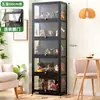 Armário de Armazenamento Doméstico Armário de Armazenamento Multicamadas Quarto Doméstico Feito à Mão Vitrine com Porta de Armário A Partir de Uma Peça