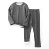 Conjunto de Ropa Interior Térmica para Niños 2022 Otoño e Invierno Nuevo para Niños y Niñas Niños Medianos y Grandes Conjunto Grueso de Ropa y Pantalones con Forro Polar