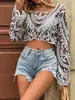 Ropa de protección solar europea y americana transfronteriza, nueva moda de verano para mujer, cárdigan de punto fino con ribete de encaje para la playa, vacaciones en la costa