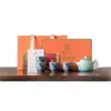 Juego de Té de Cerámica de Alta Gama Guobao Kiln con Una Tetera y Cuatro Tazas, Juego en Caja de Regalo para Personas Mayores, Líderes, Regalo del Día de la Madre