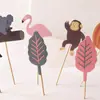 Decoración de escena de tarjeta de bandera para pastel de serie de animales del bosque