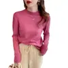 Camisa de Gola Alta Meia-Calça para Mulheres, Malha Fina Preta Justa, Malha Fina Branca, Top Estilo Outono e Inverno Francês
