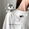 Broche de cadena de peluche de dinosaurio Pikachu tigre acostado panda muñeco de peluche de dibujos animados broche pasador lindo accesorios