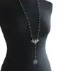 Collar con Colgante de Rosario de Murciélago Pentagrama Gótico Cadena para Suéter Colgante de Pentagrama Oscuro Joyería Transfronteriza