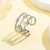 Anillo Niche Geométrico Moderno Ancho Abierto para Mujer, Anillo de Corazón Creativo de Acero Inoxidable con Personalidad Estilo Ins, Superventas Transfronterizo