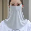Máscara de Proteção Solar de Seda Gelo com Gancho de Orelha, Máscara Respirável de Rosto Inteiro para o Verão, Bolsa de Malha, Proteção de Pescoço Anti-UV, Cachecol de Pescoço, Proteção Solar