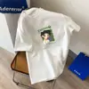 Explosões de TikTok do Verão de 2023 Camiseta 100% Algodão Feminina ins Tendência Solta Personalidade Estampada Moda Camiseta Feminina Top