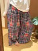 Pantalones de gasa arrugada con diseño de olas~Algodón 100% gasa de doble capa, dibujos animados, lindos pantalones de pijama para mujer, holgados y adecuados para usar en exteriores, en casa y para caminar