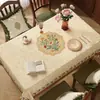 Toalha de Mesa de Luxo Leve de Alta Qualidade Impermeável e à Prova de Óleo Estilo Retro Americano Dopamina Tapete para Mesa de Jantar Estilo Ins Toalha de Mesa para Mesa de Centro