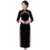 Chen Miaoyan otoño e invierno nuevo terciopelo dorado cheongsam mejorado Xi vestido de novia de suegra vestido de madre de boda fabricantes venta al por mayor