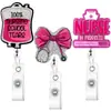 Conjunto de 3 Peças Transfronteiriço Profissional Glitter Acrílico Divertido Porta-Crachá Retrátil Clipe de Identificação