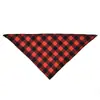 Cachecol de algodão macio para pet transfronteiriço da Amazon, toalha de baba para gato de Natal, cachecol triangular para cachorro, xadrez de renda