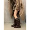 Hebilla de Cinturón Vintage Botas Vaqueras del Oeste 2025 Verano Nuevo Estilo Yermo Botas de Pantalón Botas de Montar para Mujer