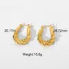 Pendientes europeos y americanos transfronterizos moda pendientes cortos con forma de cuerno en C acero inoxidable chapado en oro de 18 quilates pendientes que no se decoloran para mujer venta al por mayor