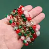 Caja de Set de Cuentas de Vidrio Navideñas de 9 Compartimentos Transfronteriza Accesorios para Niños Collar Pulsera Cadena de Cuentas DIY Kit de Materiales