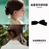 Pasador de Terciopelo con Lazo Mismo Estilo de Zhao Lusi y Xu Yan, Elegante, Sencillo y de Gama Alta, Pasador Negro, Adorno para el Cabello