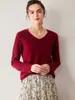 Suéter de cachemira para mujer, 100% cachemira pura, primavera y otoño, nuevo jersey de cuello en V y manga larga, suéter de punto de moda.