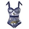 [Fato de banho de férias da Amazon para mulheres] Saia de gaze chiffon multicolorida com estampa digital retrô Fato de banho de comércio exterior europeu e americano