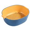 Cesta Drenante Multifuncional Doméstica de Plástico, Colorida Estilo Nórdico Simples de Camada Dupla para Lavar e Escorrer Frutas e Verduras, Bacia para Vegetais