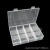 Caja de Plástico Transparente PP de 12 Compartimentos Fijos para Piezas de Ferretería, Puntas de Uñas, Caja de Almacenamiento de Diamantes, Caja de Empaque para Productos de Juguetes al por Mayor