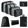 Bolsa de almacenamiento para viajes transfronterizos, set de neceser, bolsa de almacenamiento organizadora de ropa para equipaje de siete piezas, bolsa de almacenamiento de viaje