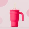 Color de temporada de apertura vaso para coche con pajita de 14 oz termo para estudiantes para niños vaso de acero inoxidable con asa vaso para coche