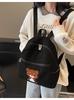 Mochila Casual Todoterreno Transfronteriza Mochila Artística Todoterreno para Mujer Mochila Pequeña Fresca de Color Sólido Estilo Coreano con Oso