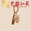 Estilo Creativo Madera de Haya Tallado Zodiaco Doce Llavero Colgante Yiming Xianyuan Artesanía de Madera Decoración de Bolso