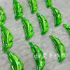 40*14mm hoja de pluma acrílico transparente hoja verde diy hecho a mano ramo de cuentas accesorios de joyería de hoja