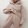 Verano 2026 Nuevo Transfronterizo Europa y América Comercio Exterior Ropa de Mujer Moda Estilo Deportivo Color Sólido Sudadera con Capucha Conjunto Casual