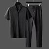 Traje casual para hombre Nuevo Verano Delgado Deportivo Versátil Moda Manga Corta Pantalón Conjunto de Dos Piezas Trendy Lujo Ligero